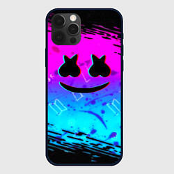 Чехол для iPhone 12 Pro Max Маршмэллоу x бтс неоновый стиль, цвет: 3D-черный