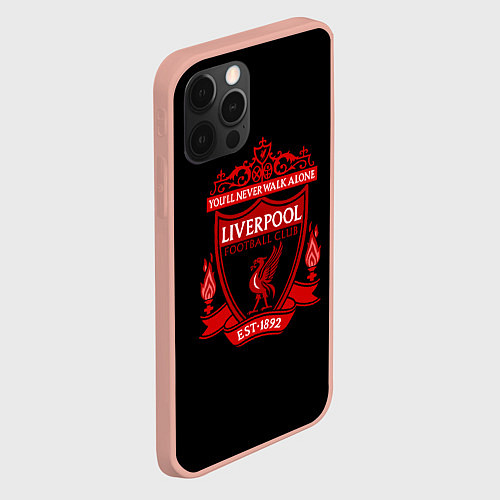 Чехол iPhone 12 Pro Max Ливерпуль фк клуб / 3D-Светло-розовый – фото 2