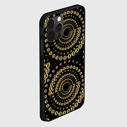 Чехол для iPhone 12 Pro Max Золотой Биткоин на черном, цвет: 3D-черный — фото 2