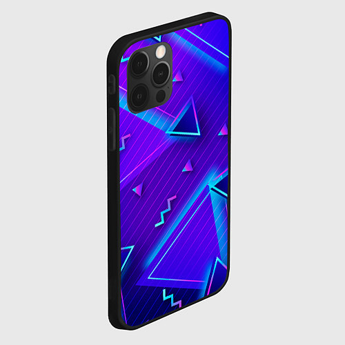 Чехол iPhone 12 Pro Max Neon Pattern colored / 3D-Черный – фото 2