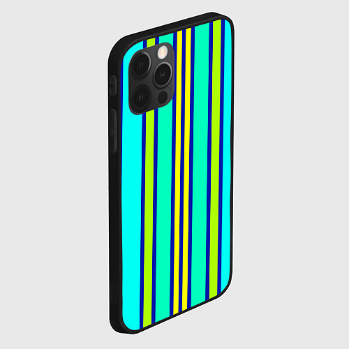Чехол iPhone 12 Pro Max Вертикальные неоновые полосы / 3D-Черный – фото 2