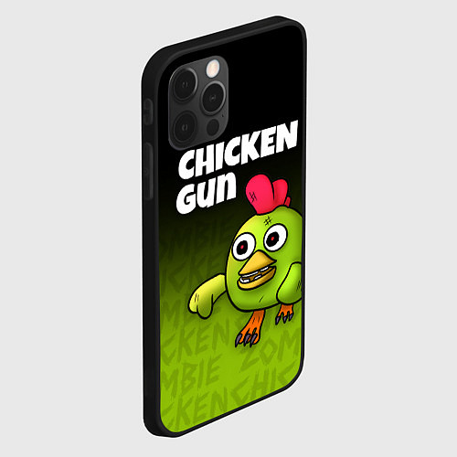 Чехол iPhone 12 Pro Max Chicken Gun - Zombie Chicken / 3D-Черный – фото 2