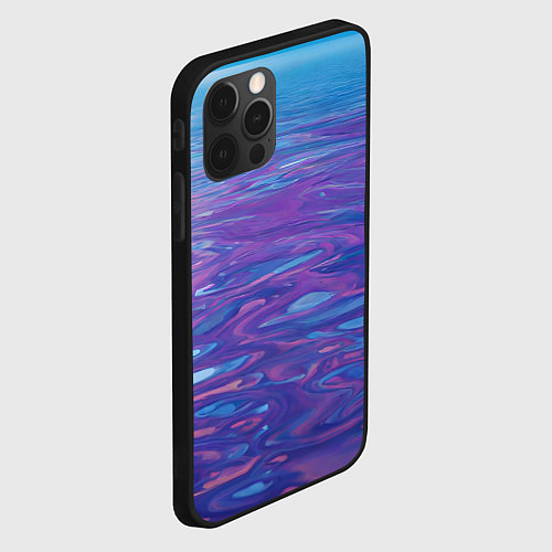 Чехол iPhone 12 Pro Max Абстрактная вода живописная / 3D-Черный – фото 2