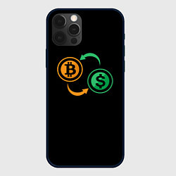 Чехол для iPhone 12 Pro Max Криптовалюта биткоин и доллар, цвет: 3D-черный