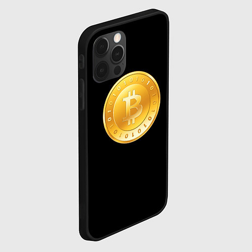 Чехол iPhone 12 Pro Max Биткоин крипта / 3D-Черный – фото 2