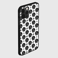 Чехол для iPhone 12 Pro Max Монстера и линии, цвет: 3D-черный — фото 2
