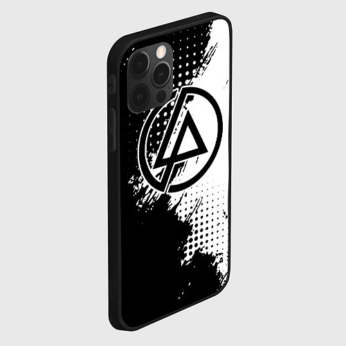 Чехол iPhone 12 Pro Max Linkin park - черно-белая абстракция / 3D-Черный – фото 2