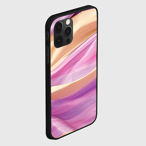 Чехол iPhone 12 Pro Max Нежный розовый и желтый / 3D-Черный – фото 2