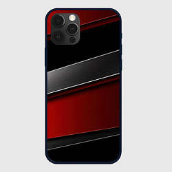 Чехол для iPhone 12 Pro Max Красный серый и черный, цвет: 3D-черный