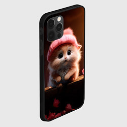 Чехол для iPhone 12 Pro Max Маленький влюбленный хомячок в шапочке, цвет: 3D-черный — фото 2