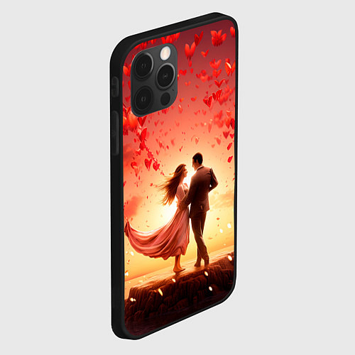 Чехол iPhone 12 Pro Max Влюбленная пара 14 февраля / 3D-Черный – фото 2