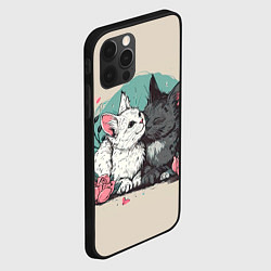 Чехол для iPhone 12 Pro Max 14 февраля влюбленные котики, цвет: 3D-черный — фото 2