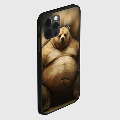 Чехол iPhone 12 Pro Max Жирный мишка / 3D-Черный – фото 2