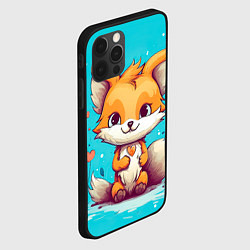Чехол для iPhone 12 Pro Max Лисенок и сердечки, цвет: 3D-черный — фото 2