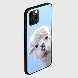 Чехол для iPhone 12 Pro Max Голова белой ламы, цвет: 3D-черный — фото 2