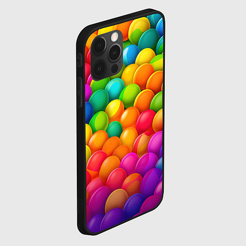 Чехол iPhone 12 Pro Max Радужные пупырки / 3D-Черный – фото 2