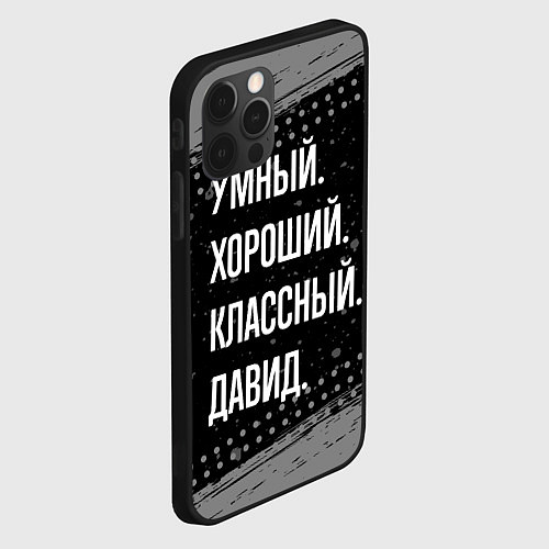 Чехол iPhone 12 Pro Max Умный, хороший, классный: Давид / 3D-Черный – фото 2