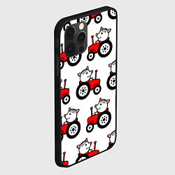 Чехол для iPhone 12 Pro Max Поросенок Пётр на красном тракторе, цвет: 3D-черный — фото 2