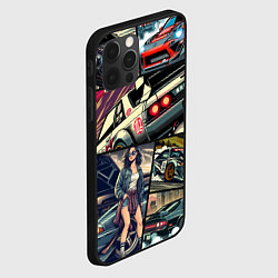 Чехол для iPhone 12 Pro Max Japanese cars art, цвет: 3D-черный — фото 2