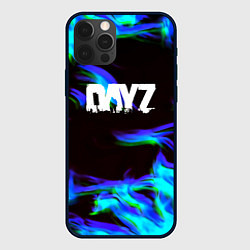 Чехол для iPhone 12 Pro Max Dayz огонь синий, цвет: 3D-черный