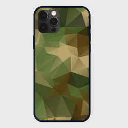 Чехол для iPhone 12 Pro Max Камуфляжный геометрический паттерн, цвет: 3D-черный