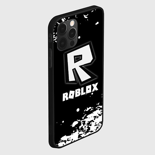 Чехол iPhone 12 Pro Max Roblox белая краска / 3D-Черный – фото 2