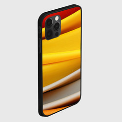 Чехол для iPhone 12 Pro Max Желтая абстракция с оранжевой волной, цвет: 3D-черный — фото 2