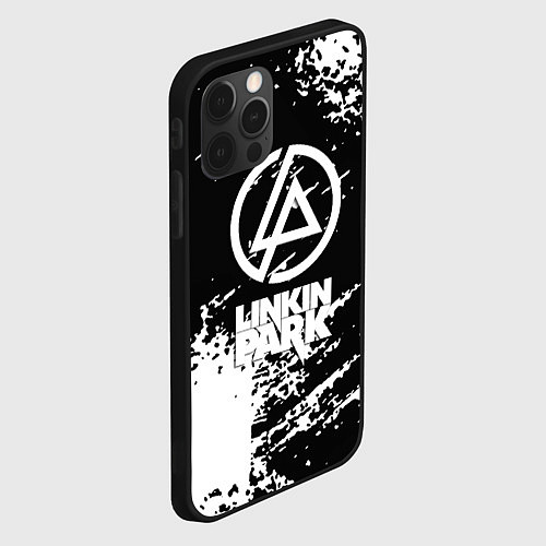 Чехол iPhone 12 Pro Max Linkin park logo краски текстура / 3D-Черный – фото 2