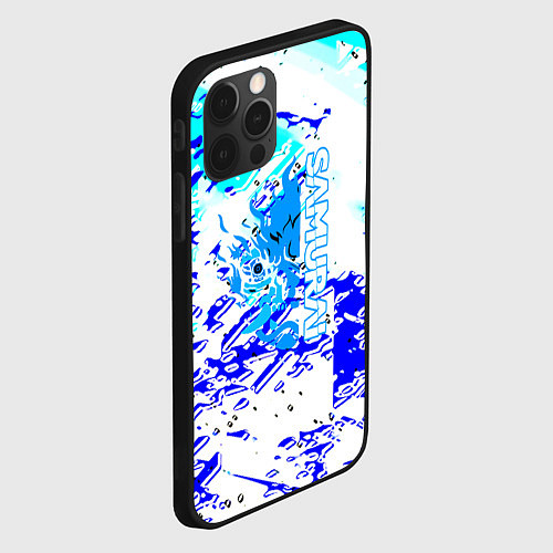 Чехол iPhone 12 Pro Max Samurai cyberpunk краски / 3D-Черный – фото 2