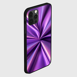 Чехол для iPhone 12 Pro Max Металлический фиолетовый атлас ткань, цвет: 3D-черный — фото 2