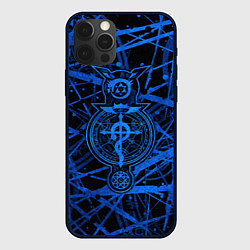 Чехол для iPhone 12 Pro Max Fullmetal Alchemist - symbols, цвет: 3D-черный