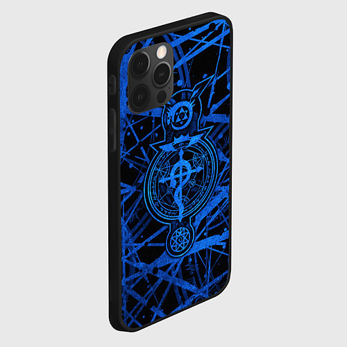 Чехол iPhone 12 Pro Max Fullmetal Alchemist - symbols / 3D-Черный – фото 2