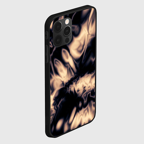 Чехол iPhone 12 Pro Max Абстракция шёлк / 3D-Черный – фото 2