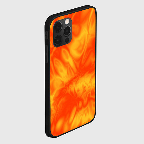 Чехол iPhone 12 Pro Max Солнечный огонь абстракция / 3D-Черный – фото 2