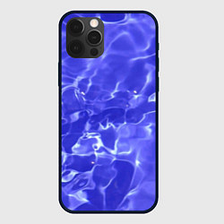 Чехол для iPhone 12 Pro Max Синяя вода текстура, цвет: 3D-черный