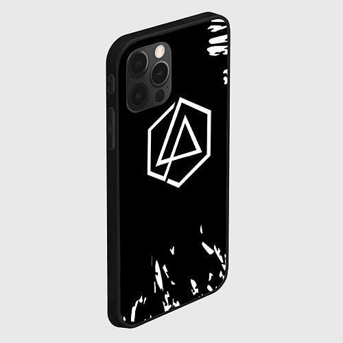 Чехол iPhone 12 Pro Max Linkin park краски текстура рок / 3D-Черный – фото 2