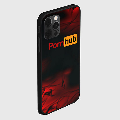 Чехол iPhone 12 Pro Max Porn hub fire / 3D-Черный – фото 2