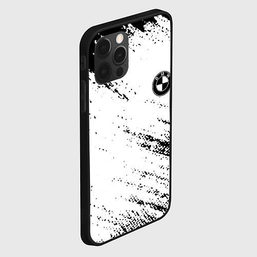Чехол iPhone 12 Pro Max BMW краски текстура брызги / 3D-Черный – фото 2