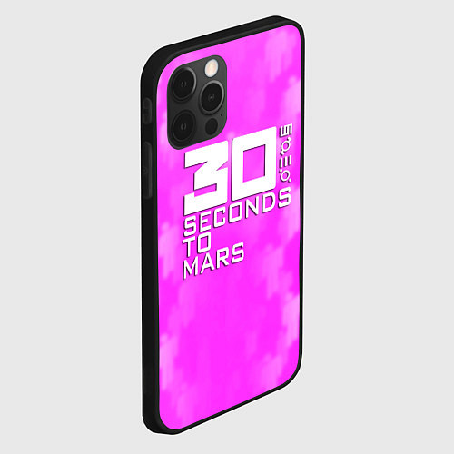 Чехол iPhone 12 Pro Max 30 seconds to mars pink / 3D-Черный – фото 2