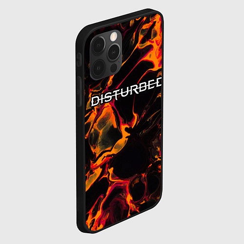 Чехол iPhone 12 Pro Max Disturbed red lava / 3D-Черный – фото 2