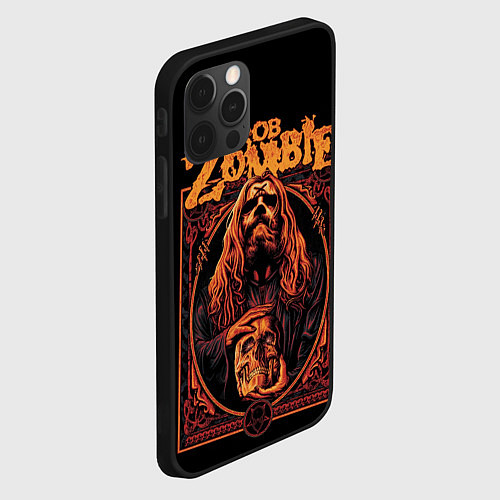 Чехол iPhone 12 Pro Max Rob zombie skull / 3D-Черный – фото 2