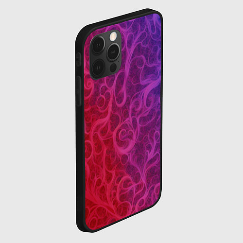 Чехол iPhone 12 Pro Max Вихревые узоры на градиенте / 3D-Черный – фото 2