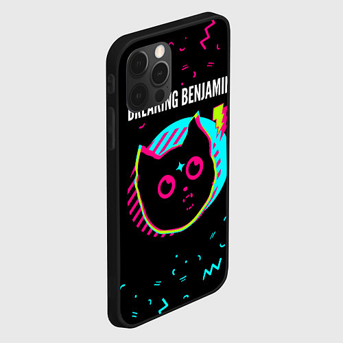 Чехол iPhone 12 Pro Max Breaking Benjamin - rock star cat / 3D-Черный – фото 2