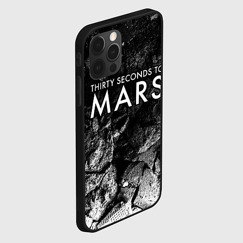 Чехол iPhone 12 Pro Max Thirty Seconds to Mars black graphite / 3D-Черный – фото 2