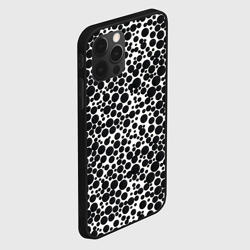 Чехол iPhone 12 Pro Max Чёрный горох на белом фоне / 3D-Черный – фото 2