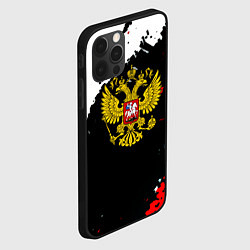Чехол для iPhone 12 Pro Max Россия герб текстура краски, цвет: 3D-черный — фото 2