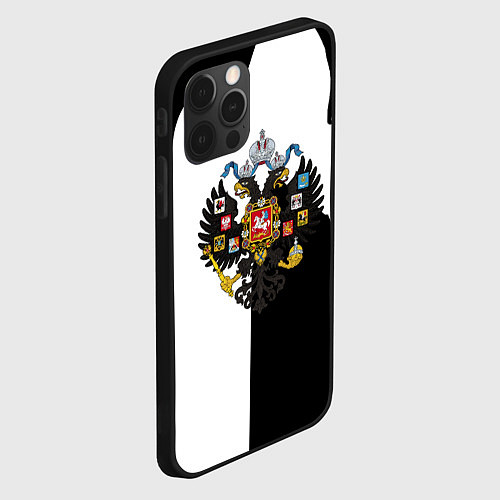 Чехол iPhone 12 Pro Max Герб РФ краски имперский / 3D-Черный – фото 2