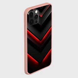 Чехол для iPhone 12 Pro Max Красное свечение на черном, цвет: 3D-светло-розовый — фото 2