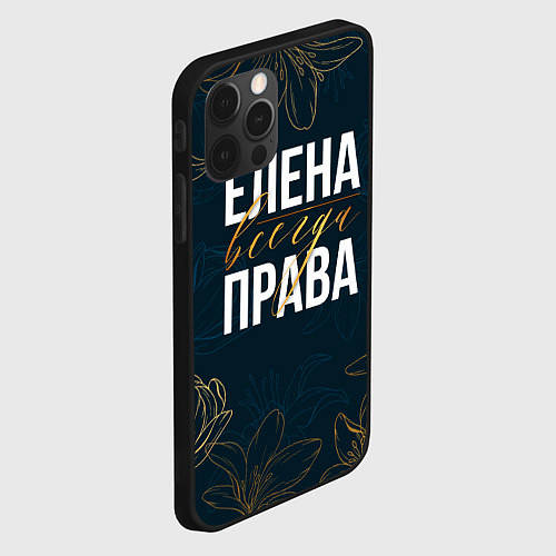 Чехол iPhone 12 Pro Max Цветы Елена всегда права / 3D-Черный – фото 2