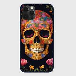 Чехол для iPhone 12 Pro Max Bright colors and skull, цвет: 3D-черный